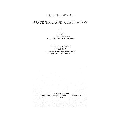 The Theory of Space Time and Gravitation 