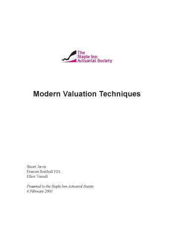 Modern Valuation Techniques