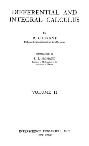 Differential and Integral Calculus (Volume II)