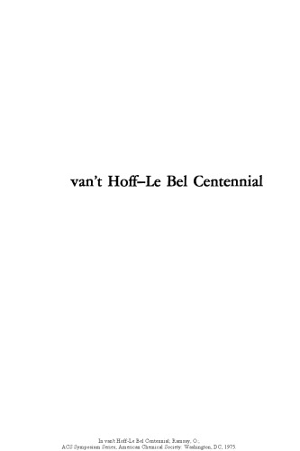 van't Hoff-Le Bel Centennial