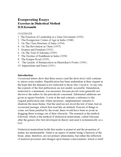 Exasperating Essays: Exercises in the Dialectical Method