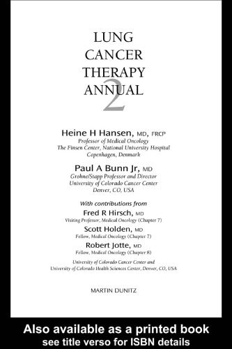 Lung Cancer Therapy Annual: 2