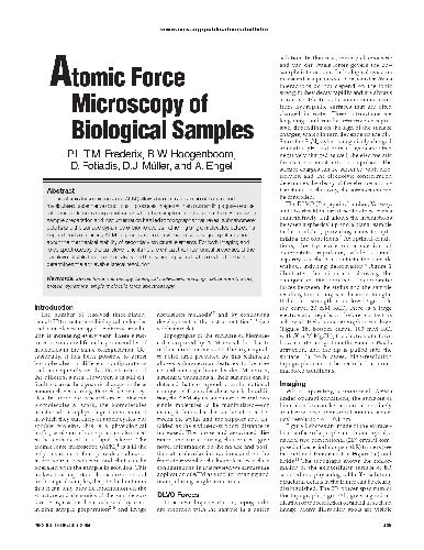 Atomic Force Microscopy of Biological Samples