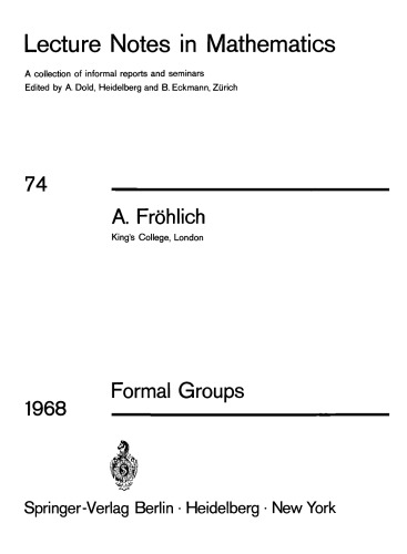 Formal Groups