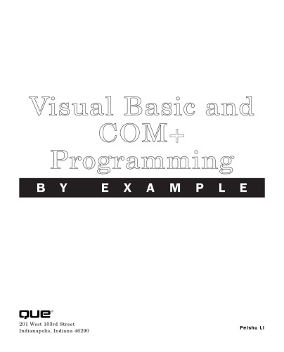 Visual Basic and COM+ Programming by Example (By Example)