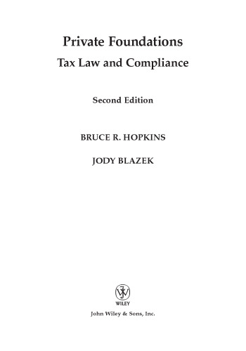 Private foundations: tax law and compliance