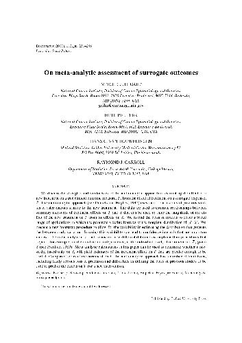 On meta-analytic assessment of surrogate outcomes