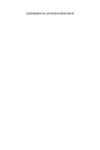 Experimental Business Research: Volume III: Marketing, Accounting and Cognitive Perspectives