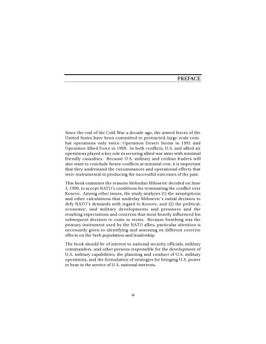 The Conflict Over Kosovo: Why Milosevic Decided to Settle When He Did (Project Air Force Series on Operation Allied Force)