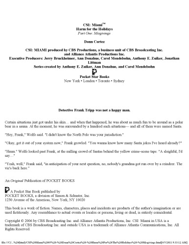 Harm for the Holidays: Part One: Misgivings, Part 1