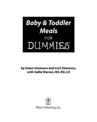 Baby & Toddler Meals For Dummies (For Dummies (Cooking))