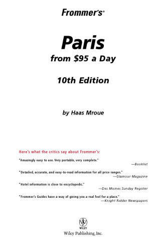 Frommer's Paris from $95 a Day (Frommer's $ A Day)
