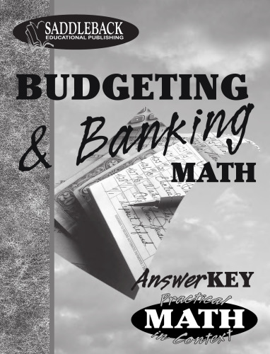 Budgeting & Banking Teacher Notes (Practical Math in Context)