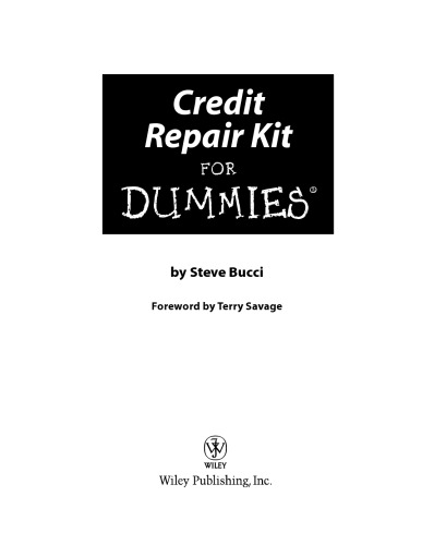 Credit Repair Kit For Dummies