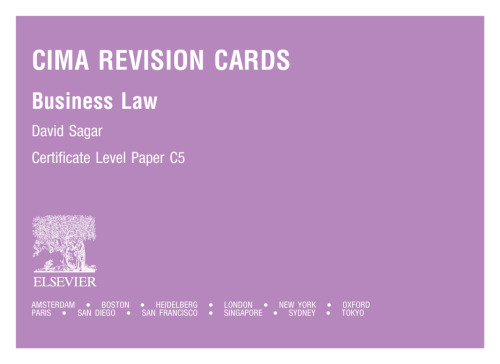 CIMA Revision Cards: Business Law (CIMA Revision Cards)