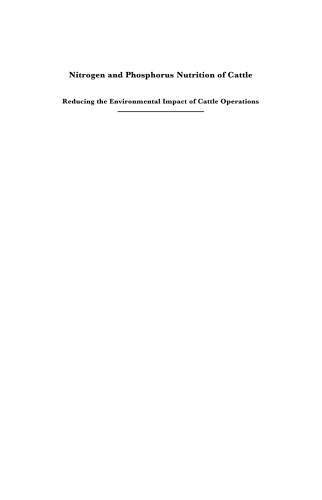 Nitrogen and Phosphorus Nutrition of Cattle