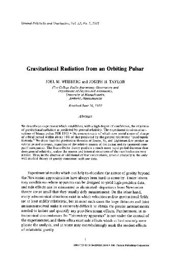 General relativity and gravitation Vol. 13