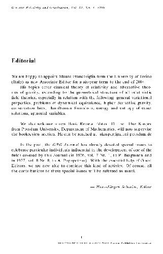 General relativity and gravitation Vol. 31