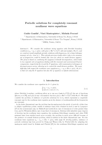 Periodic solutions for completely resonant nonlinear wave equations