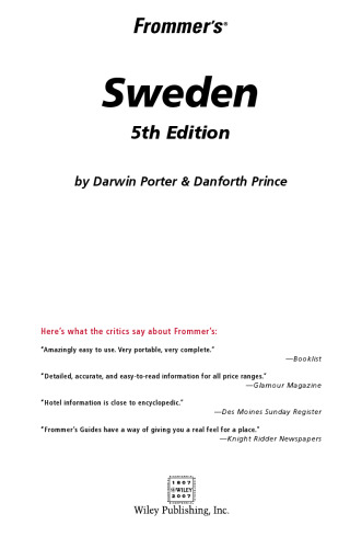 Frommer's Sweden ((2007) Frommer's Complete)