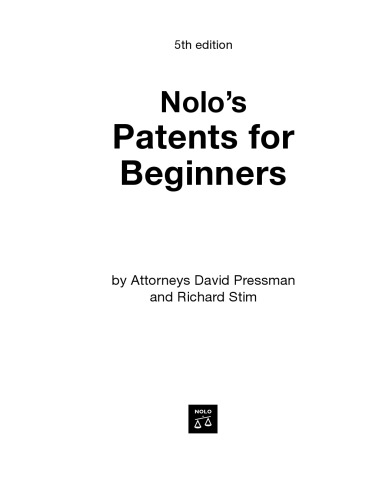 Nolo's Patents for Beginners 5th edition (2006)