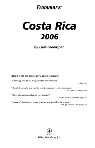 Frommer's Costa Rica 2006