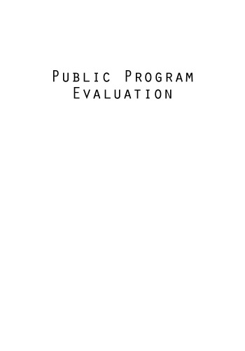 Public Program Evaluation: A Statistical Guide