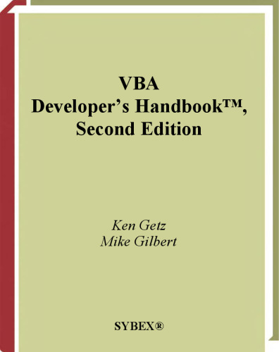 VBA Developer's Handbook, 2nd Edition