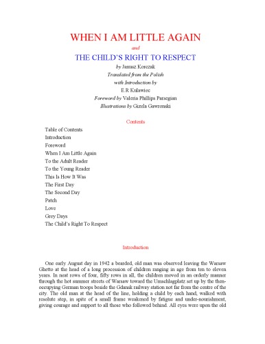 When I Am Little Again & The Child's Right to Respect