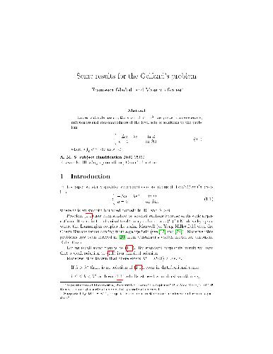 Some results for the Gelfands problem