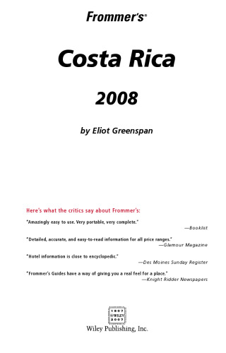 Frommer's Costa Rica 2008 (Frommer's Complete)
