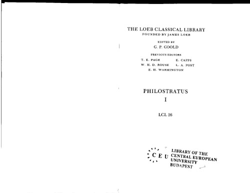 Philostratus: Life of Apollonius of Tyana (Books 1-4)