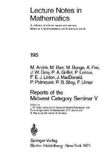 Reports Of The Midwest Category Seminar V