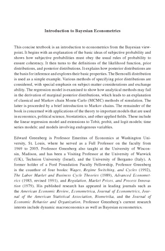 Introduction to Bayesian Econometrics