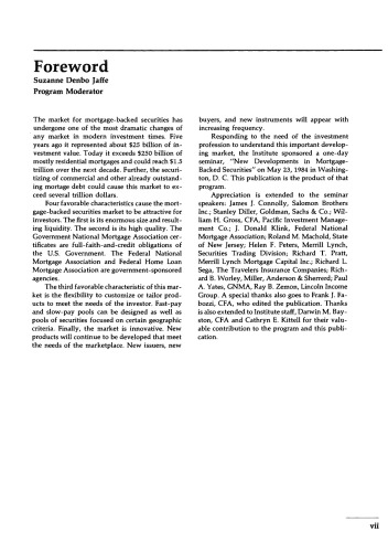 New Developments in Mortgage-Backed Securities