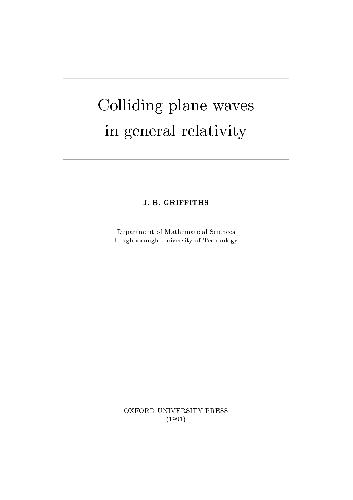 Colliding plane waves in general relativity