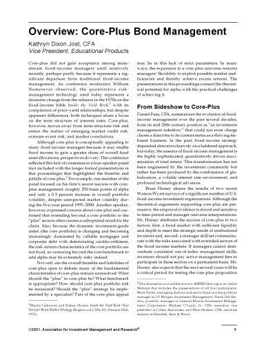 Core-Plus Bond Management