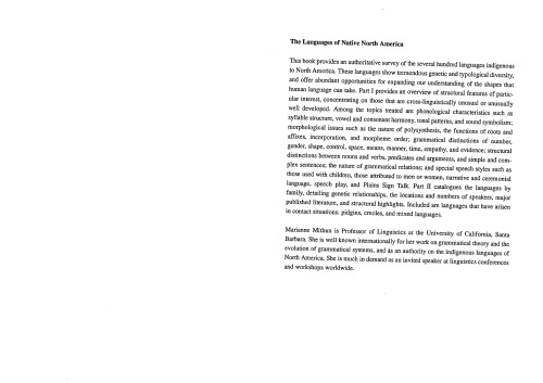 The Languages of Native North America (Cambridge Language Surveys)