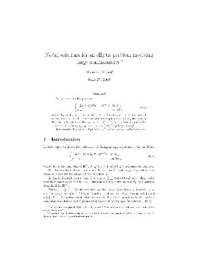 Nodal solutions for an elliptic problem involving large nonlinearities
