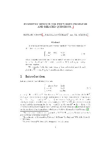 Symmetry results for perturbed problems and related questions