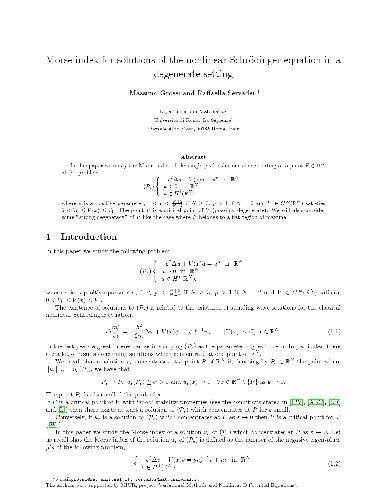 Morse index for solutions of the nonlinear Schrodinger equation in a degenerate setting