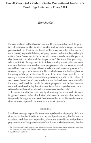 Galen: On the Properties of Foodstuffs