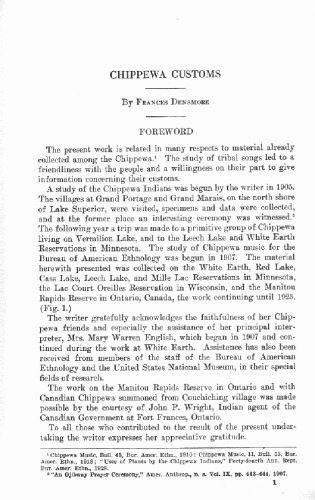 Chippewa Customs (Borealis Books)