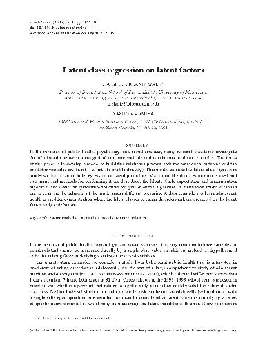 Latent class regression on latent factors