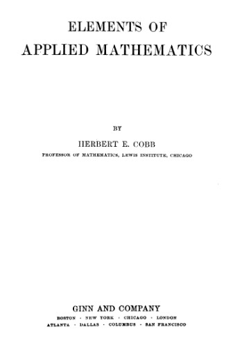 Elements Of Applied Mathematics