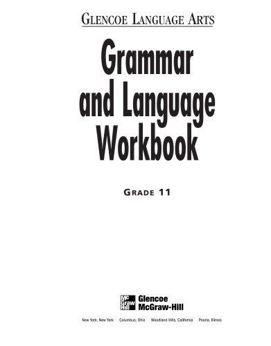 Glencoe Language Arts Grammar and Language Workbook Grade 11