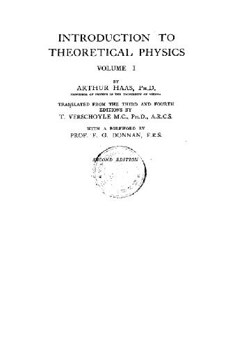 Introduction to theoretical physics