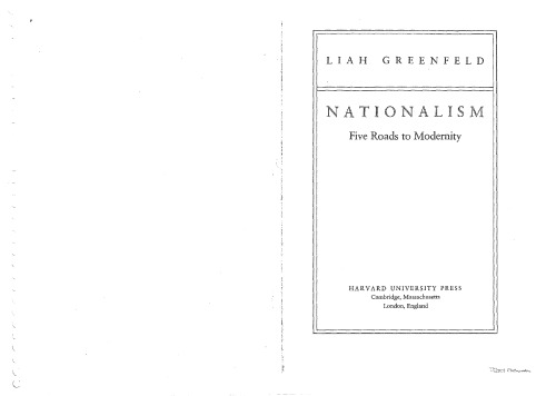 Nationalism: Five Roads to Modernity