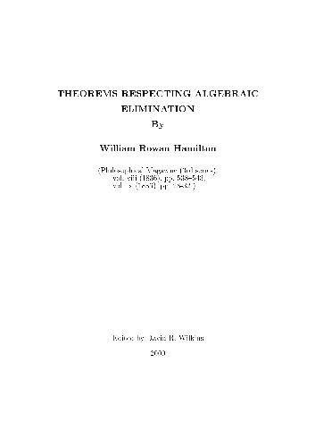 Theorems Respecting Algebraic Elimination