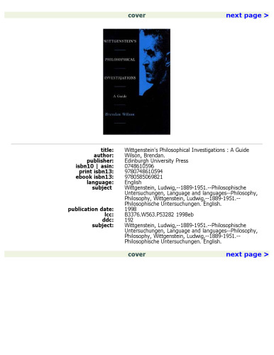 Wittgenstein's Philosophical Investigations